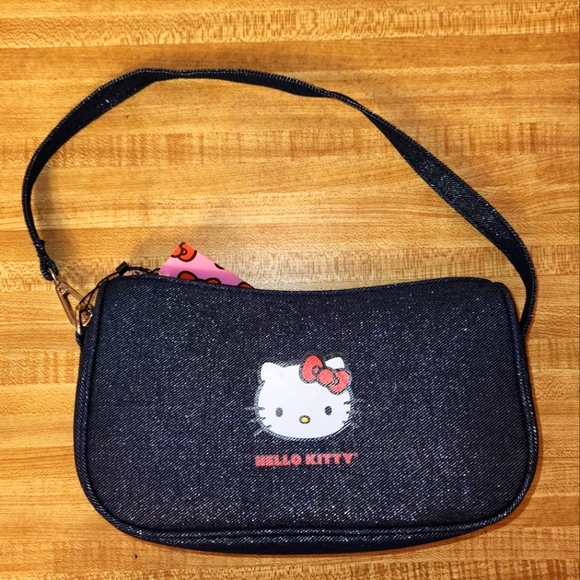 Hello Kitty Handbags - Sanrio HELLO KITTY x Shein Baguette Denim Purse